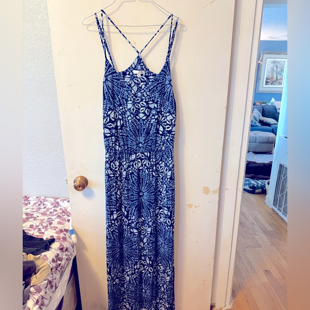 MARKET & SPRUCE Knit Strappy
Back Maxi Dress. Blue, Size L